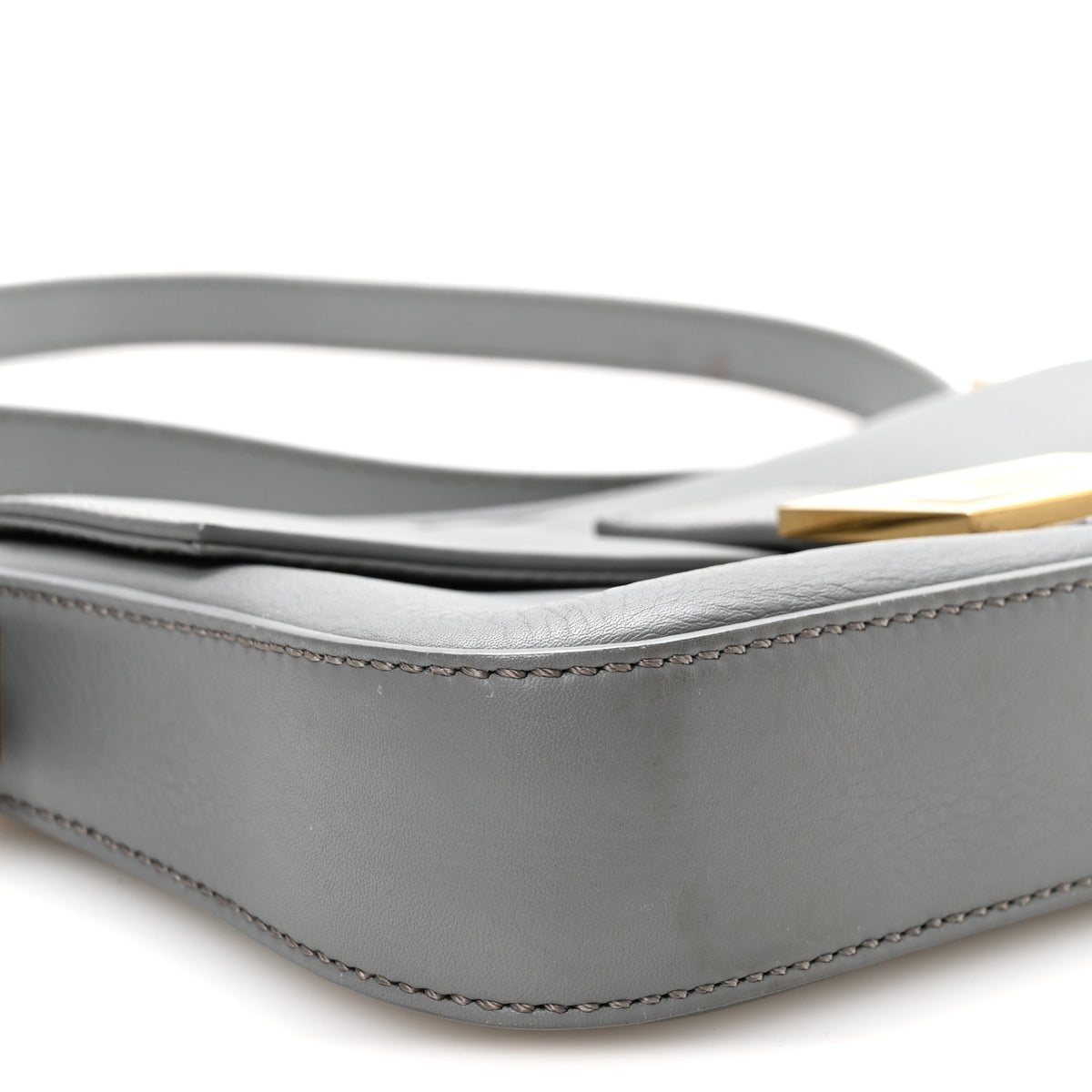 Fendi Vitello Flamingo Enamel Interchangeable Strap Baguette Grigio Chiaro Latte Tabacco 9 of 11