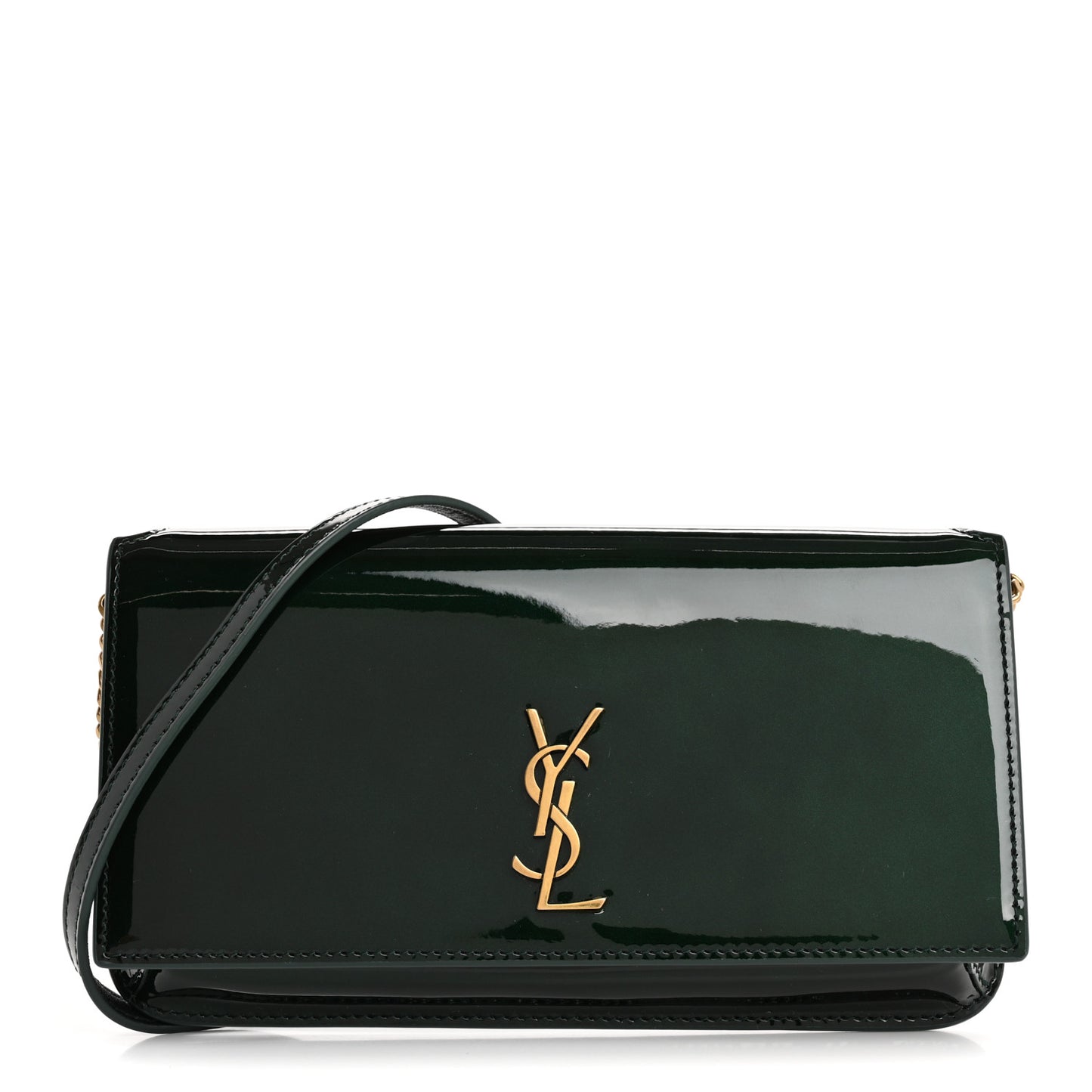 Vernice Diamond Monogram Phone Holder Crossbody Fir Leaf