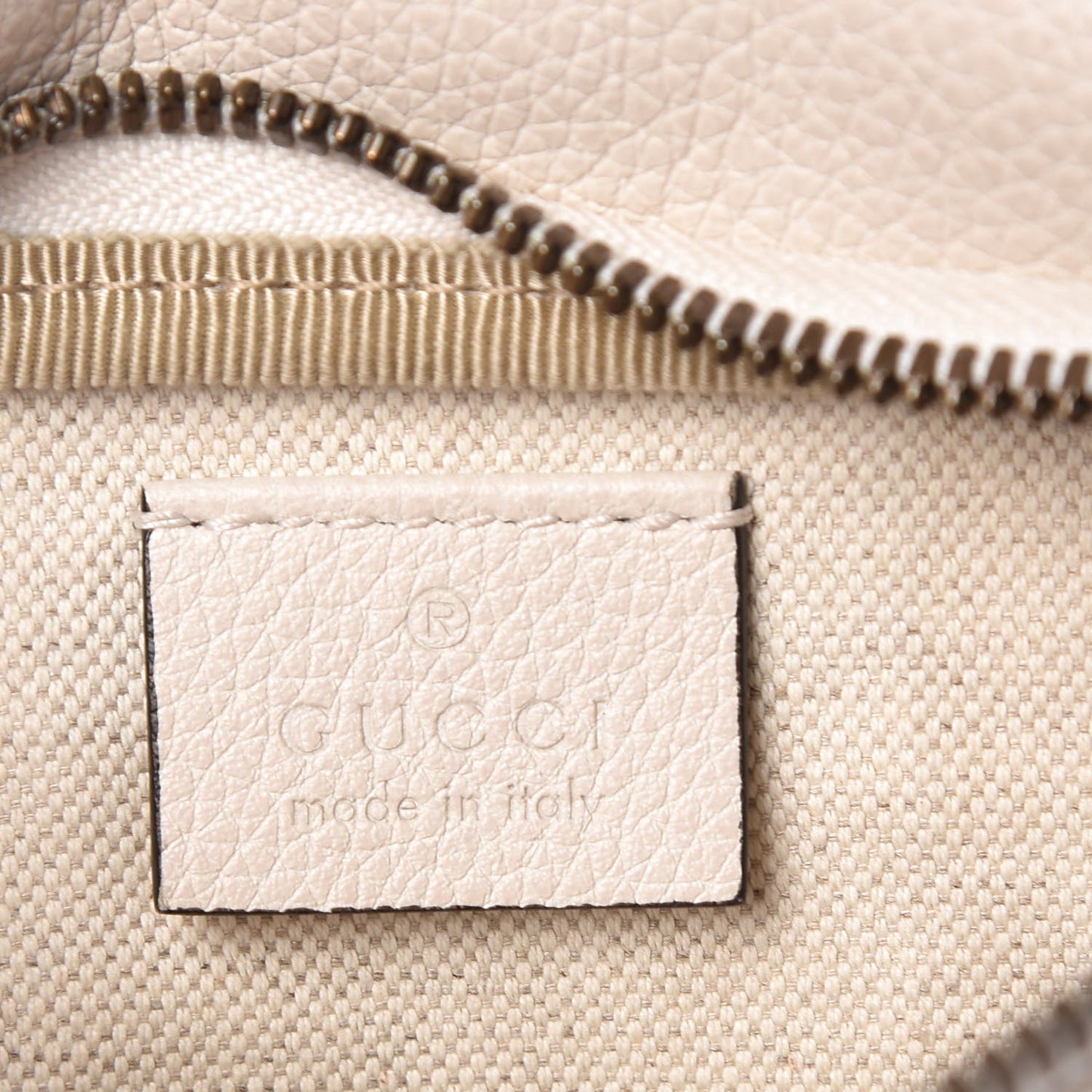 Grained Calfskin Small Logo Belt Bag White