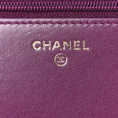 Chanel Lambskin Quilted Trendy CC Wallet On Chain WOC Purple 6 of 18