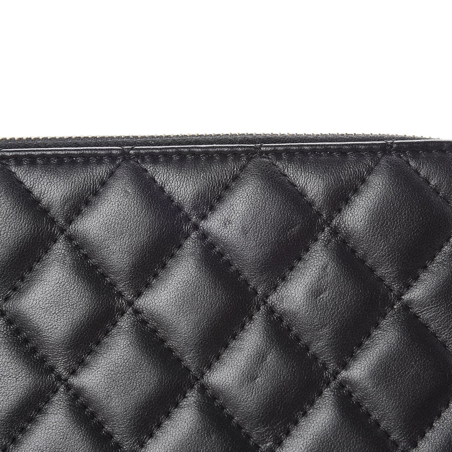 Lambskin Quilted Small Clutch With Chain Black
