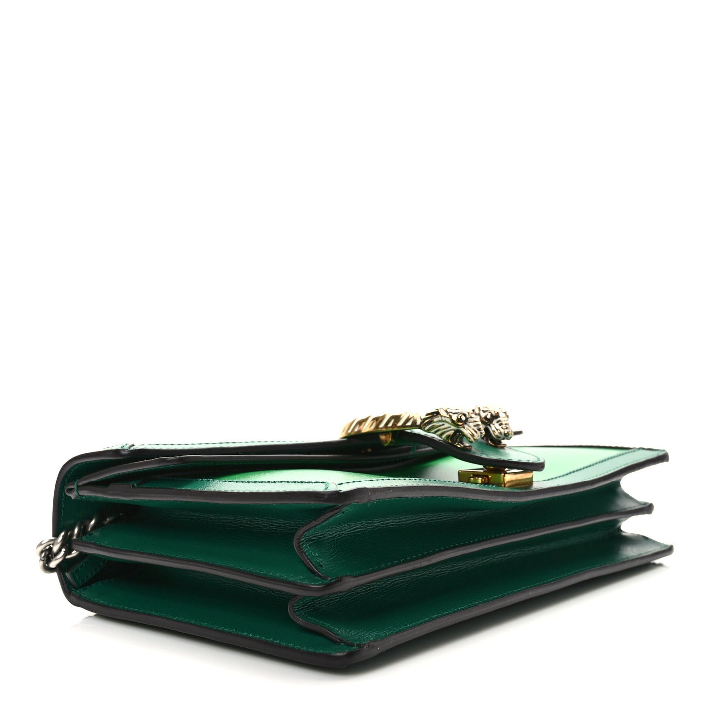 Azalea Calfskin Enamel Small Dionysus Shoulder Bag New Shamarock Emerald Off White