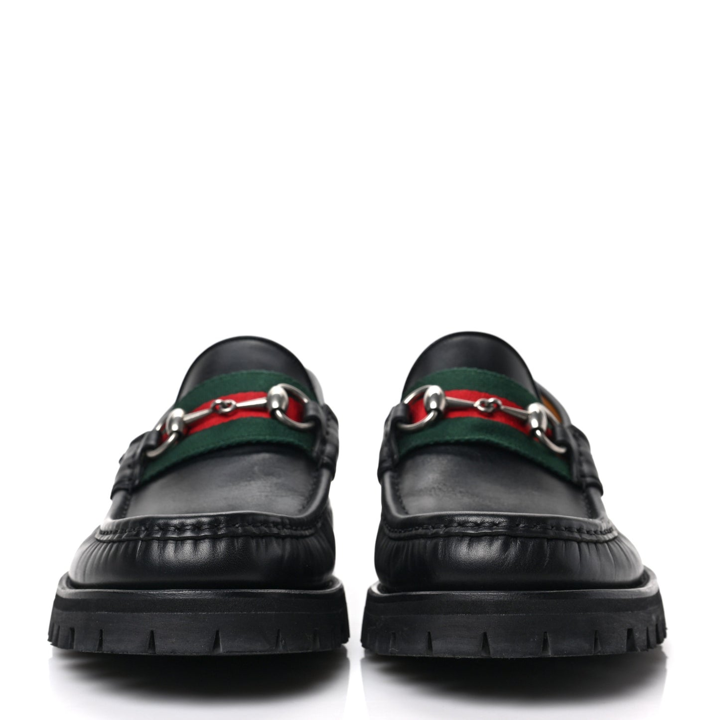 Cirano Lux Web Mens Horsebit Lug Sole Loafers 6.5 Black