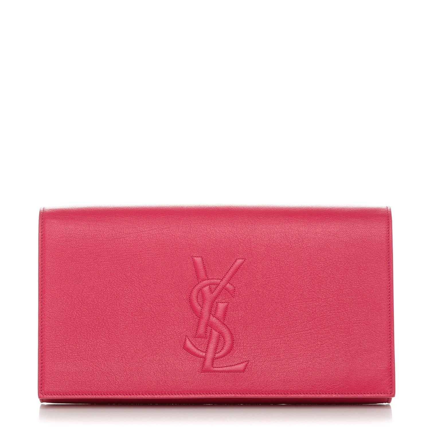 Saint Laurent Calfskin Monogram Belle De Jour Clutch Fuchsia 1 of 6