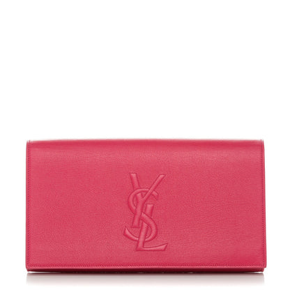 Saint Laurent Calfskin Monogram Belle De Jour Clutch Fuchsia 1 of 6