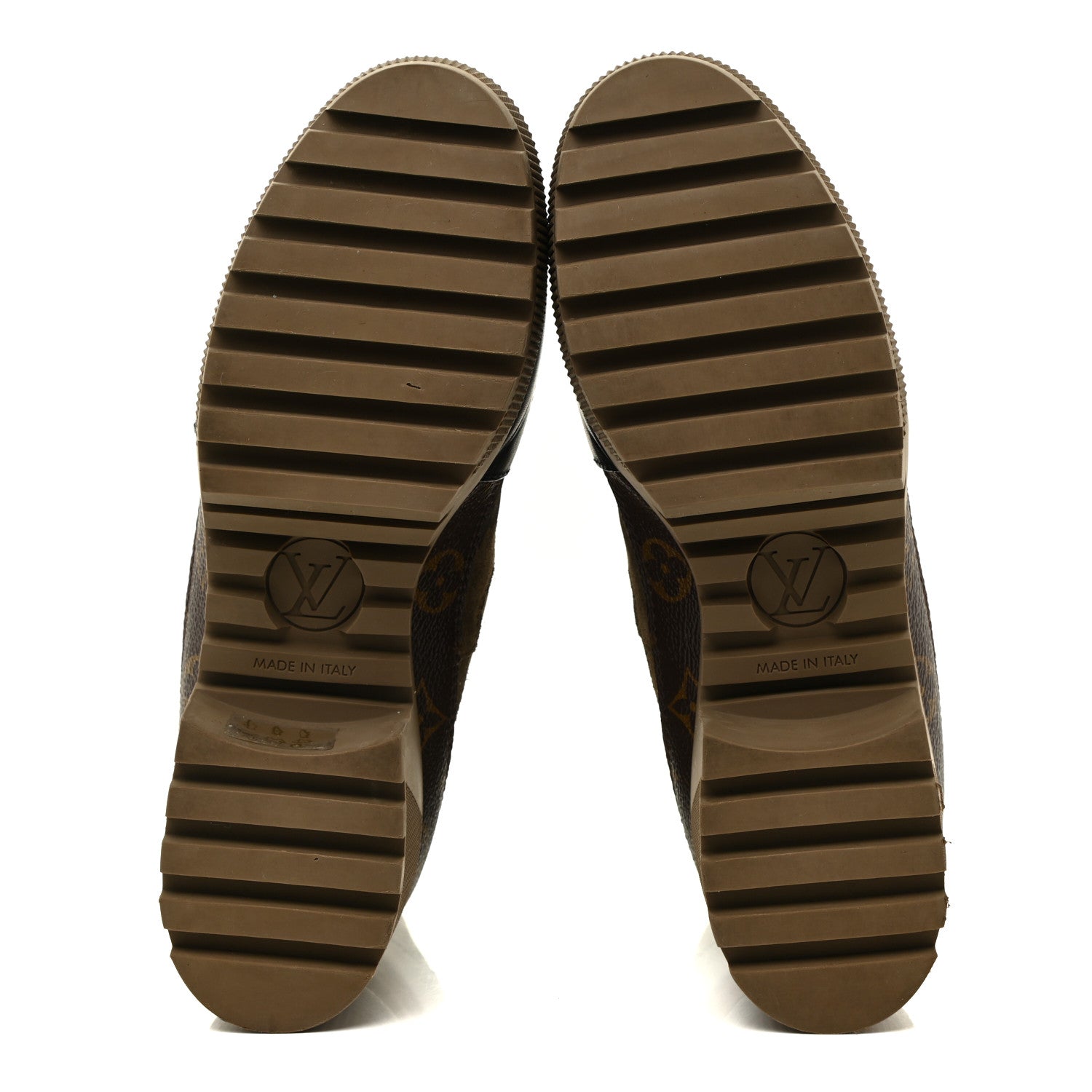Louis Vuitton Suede Calfskin Monogram Laureate Platform Desert Boots 40 Taupe 6 of 18