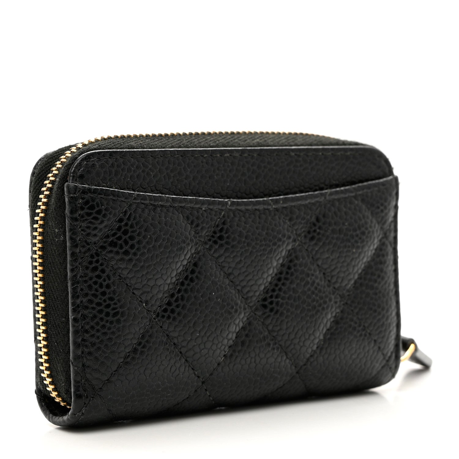 Chanel Caviar Quilted Zip Coin Purse Black 3 of 9