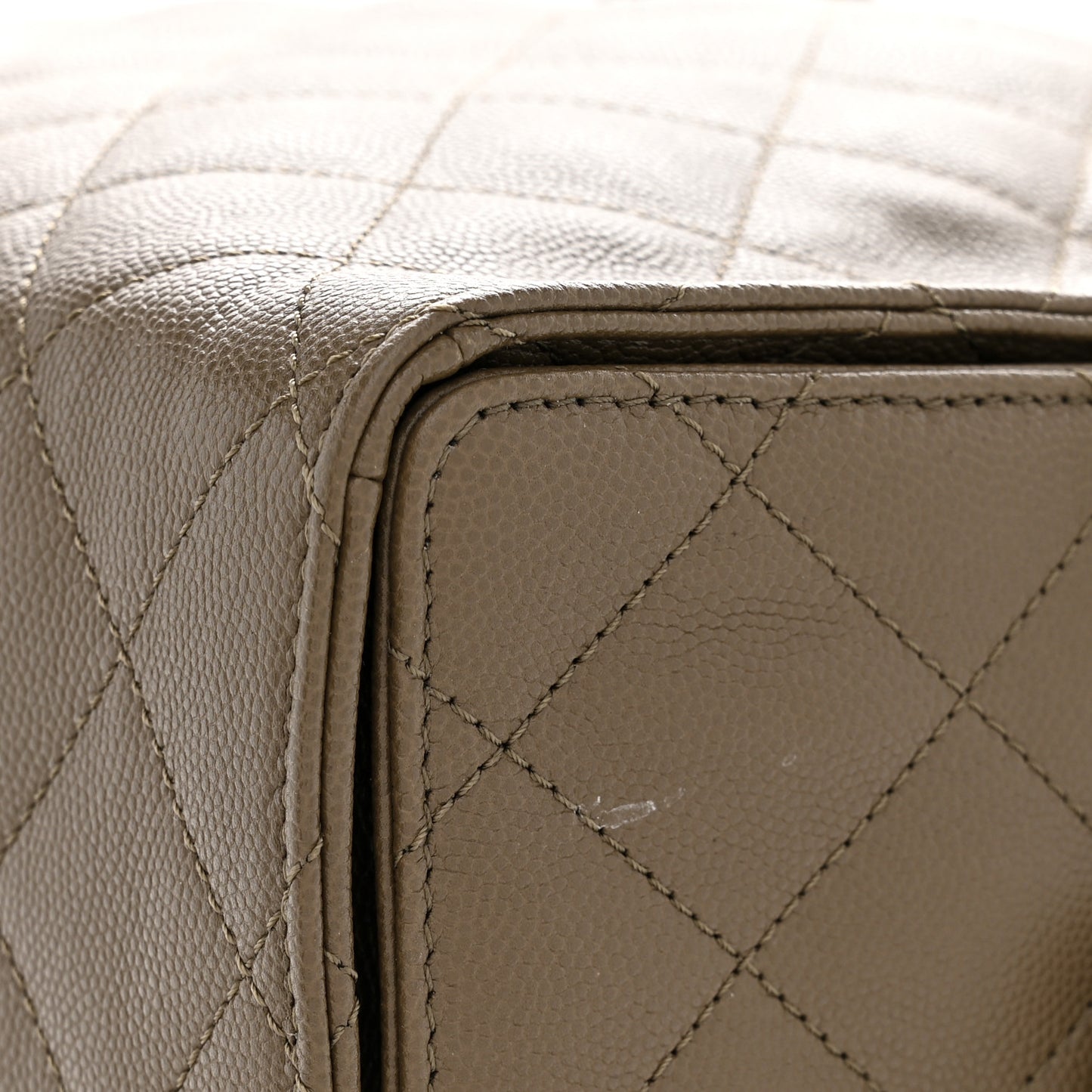 Caviar Quilted Medium Chanel 25 Handbag Dark Khaki