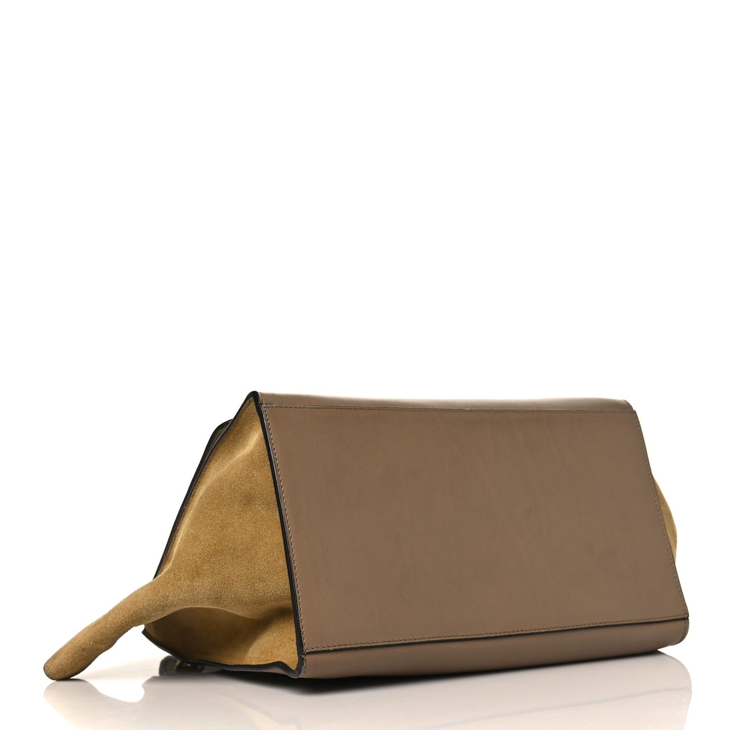 Smooth Calfskin Suede Medium Tri-Color Trapeze Olive