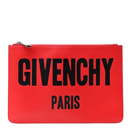 Givenchy Calfskin Logo Zip Pouch Red 1 of 7
