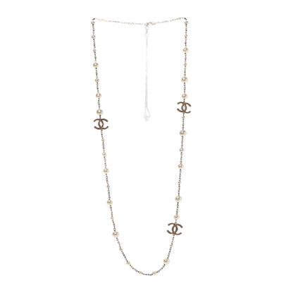 Chanel Pearl Enamel CC Long Necklace Gold 3 of 6