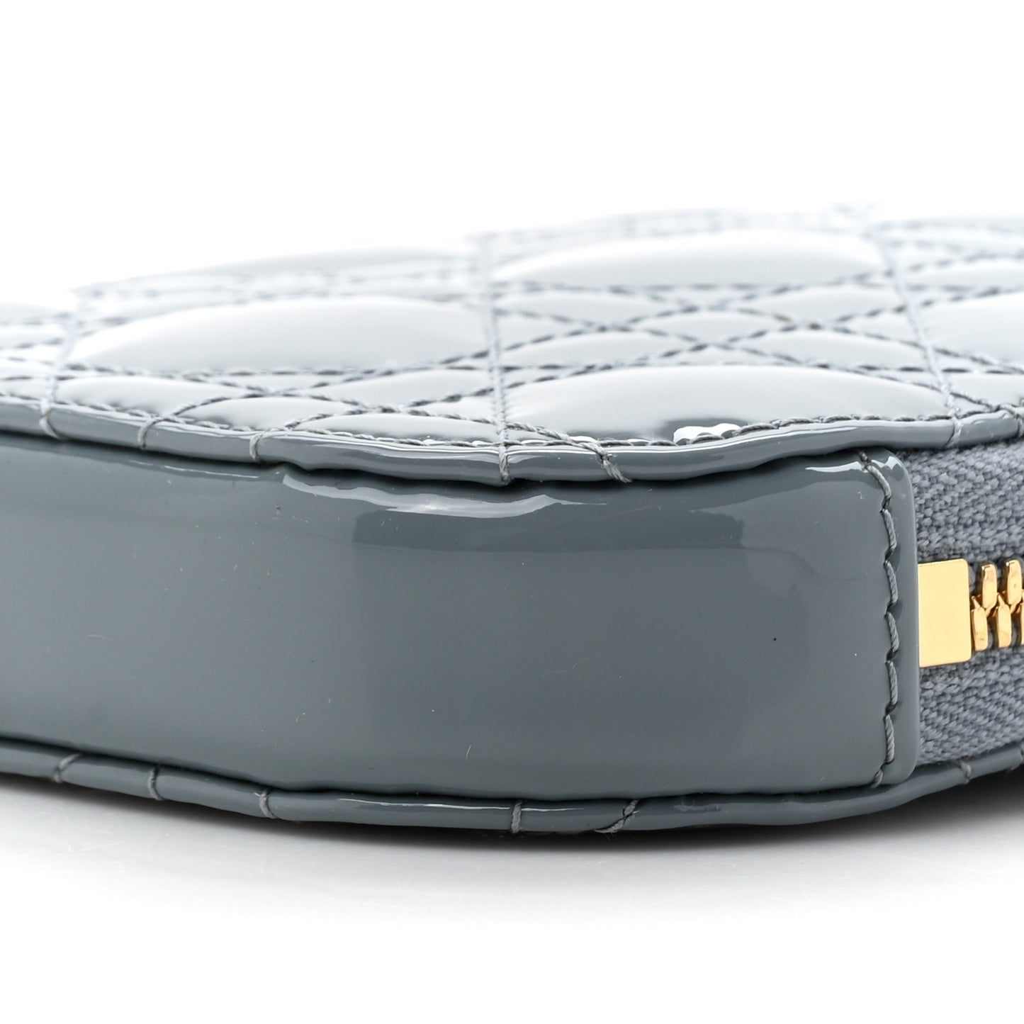 Patent Cannage Lady Dior Phone Holder Bracing Blue