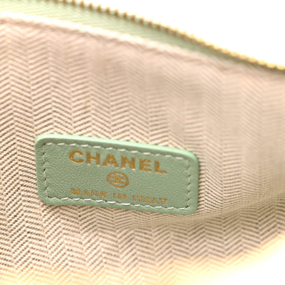 Chanel Lambskin Quilted Hobo Clutch With Chain Light Green 6 of 10