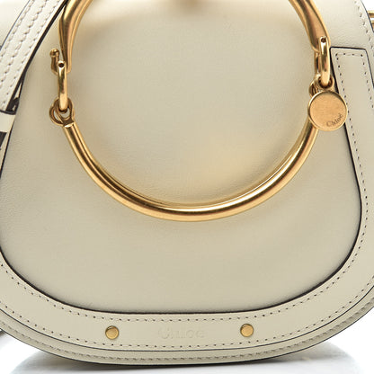 Chloe Calfskin Suede Small Nile Bracelet Bag Off White 9 of 11