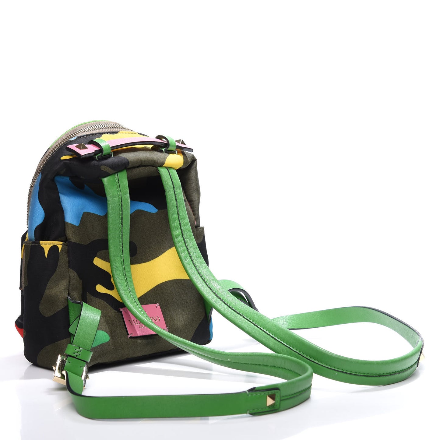Nylon Mini Psychedelic Camouflage Rockstud Backpack Multicolor