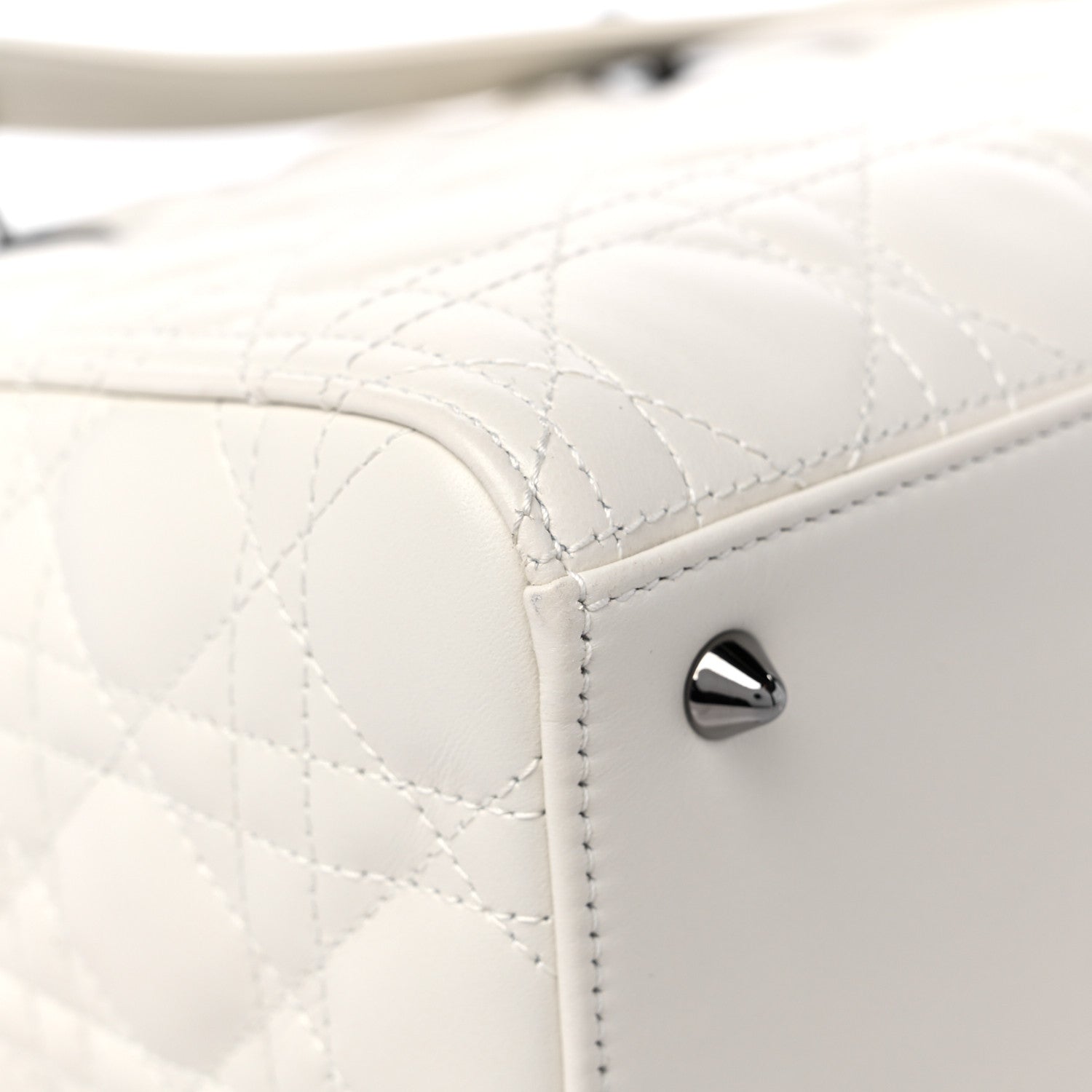 Christian Dior Lambskin Cannage Medium Lady Dior White 10 of 18