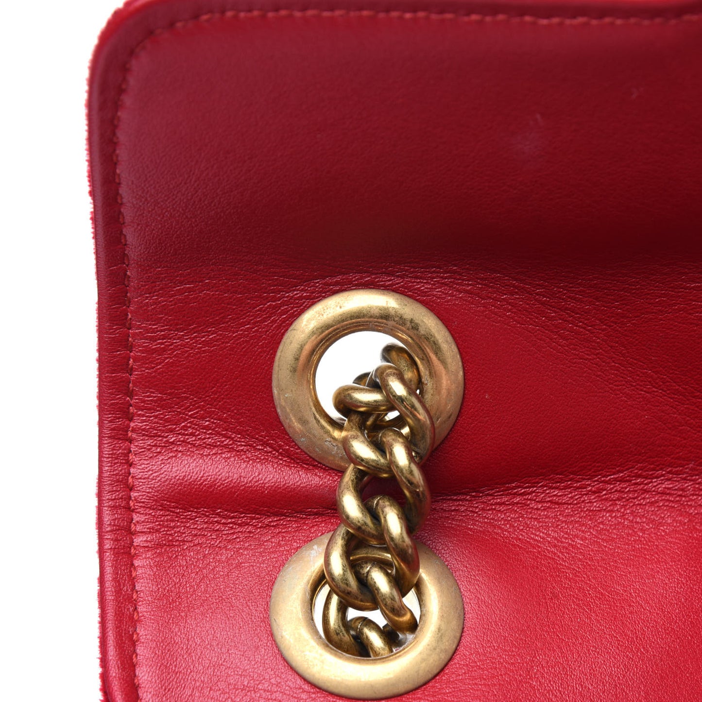 Velvet Matelasse Mini GG Marmont Shoulder Bag Hibiscus Red