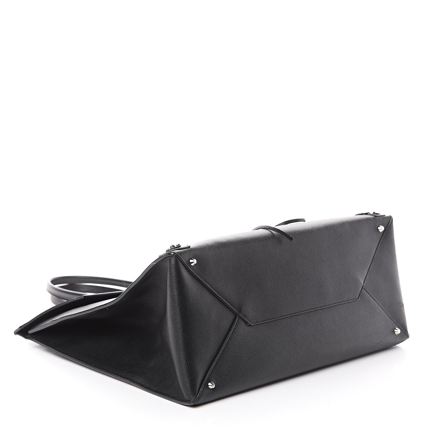 Balenciaga Grained Calfskin Papier Flap Tote Black 3 of 8