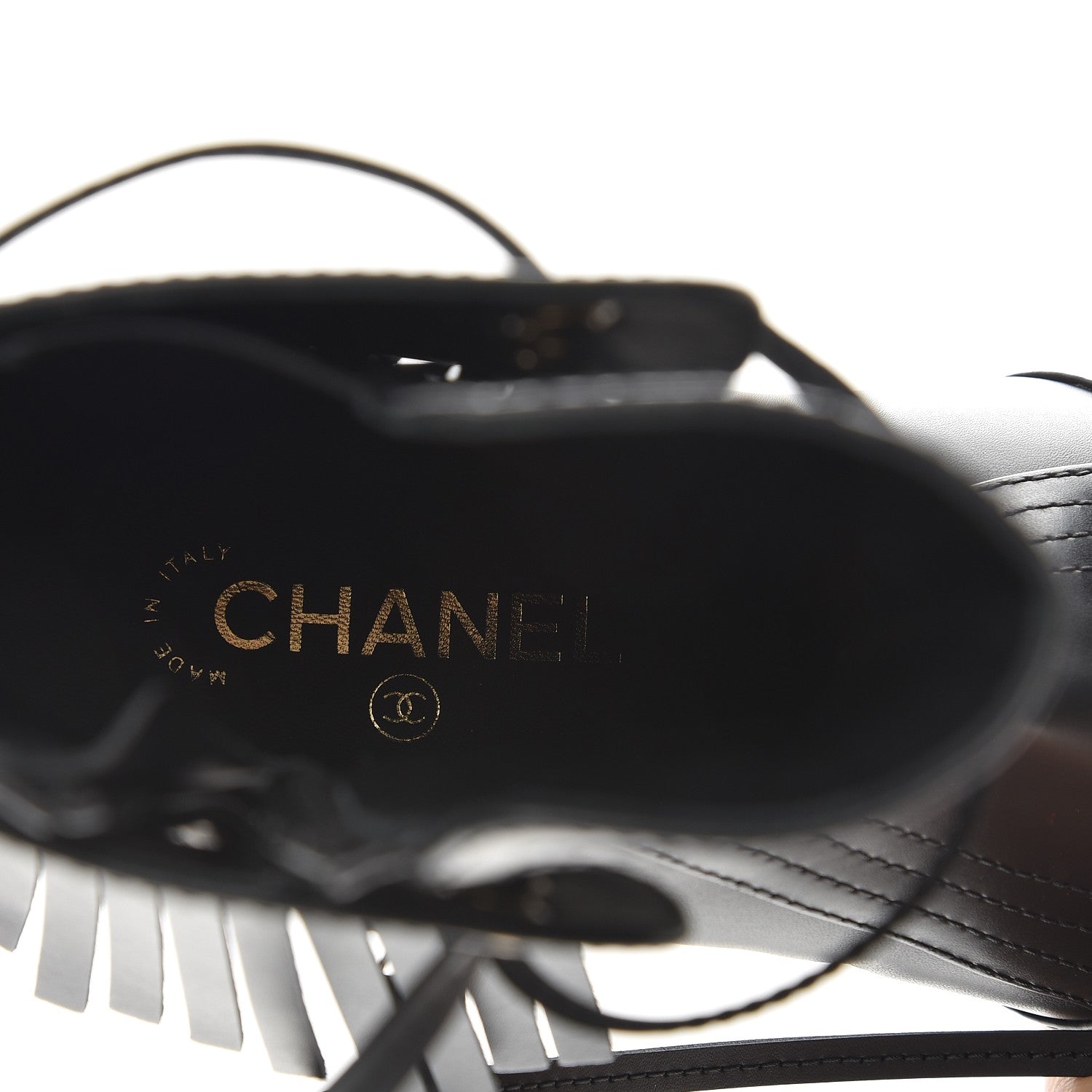 Chanel Calfskin Fringe Short Boots 38.5 Black 7 of 8