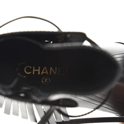 Chanel Calfskin Fringe Short Boots 38.5 Black 7 of 8