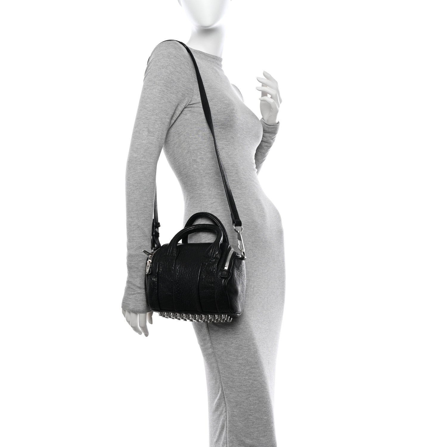 Alexander Wang Pebbled Lambskin Mini Rockie Black Rhodium Hardware 2 of 10
