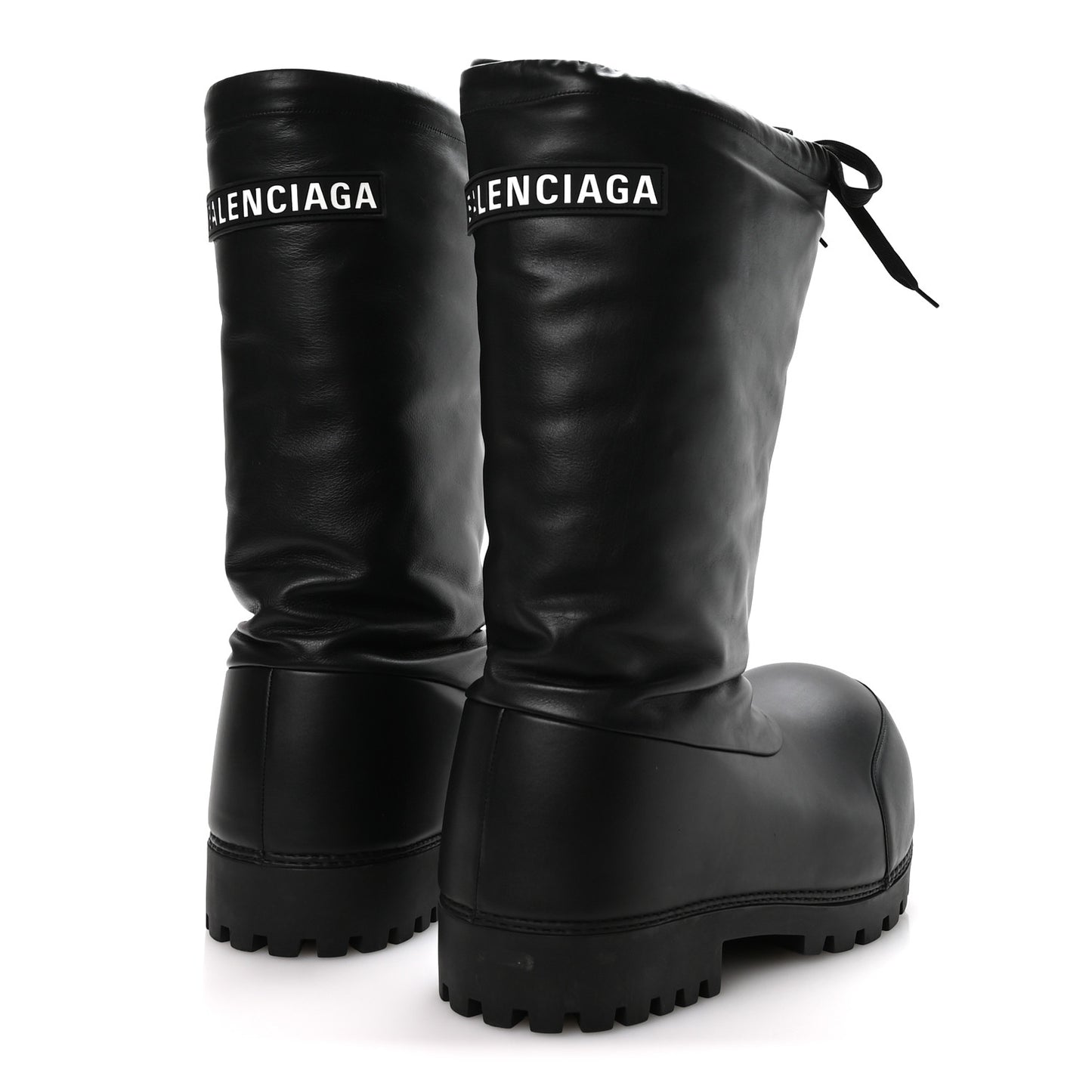Shiny Super Soft Calfskin Mens Alaska High Boots 43-44 Black