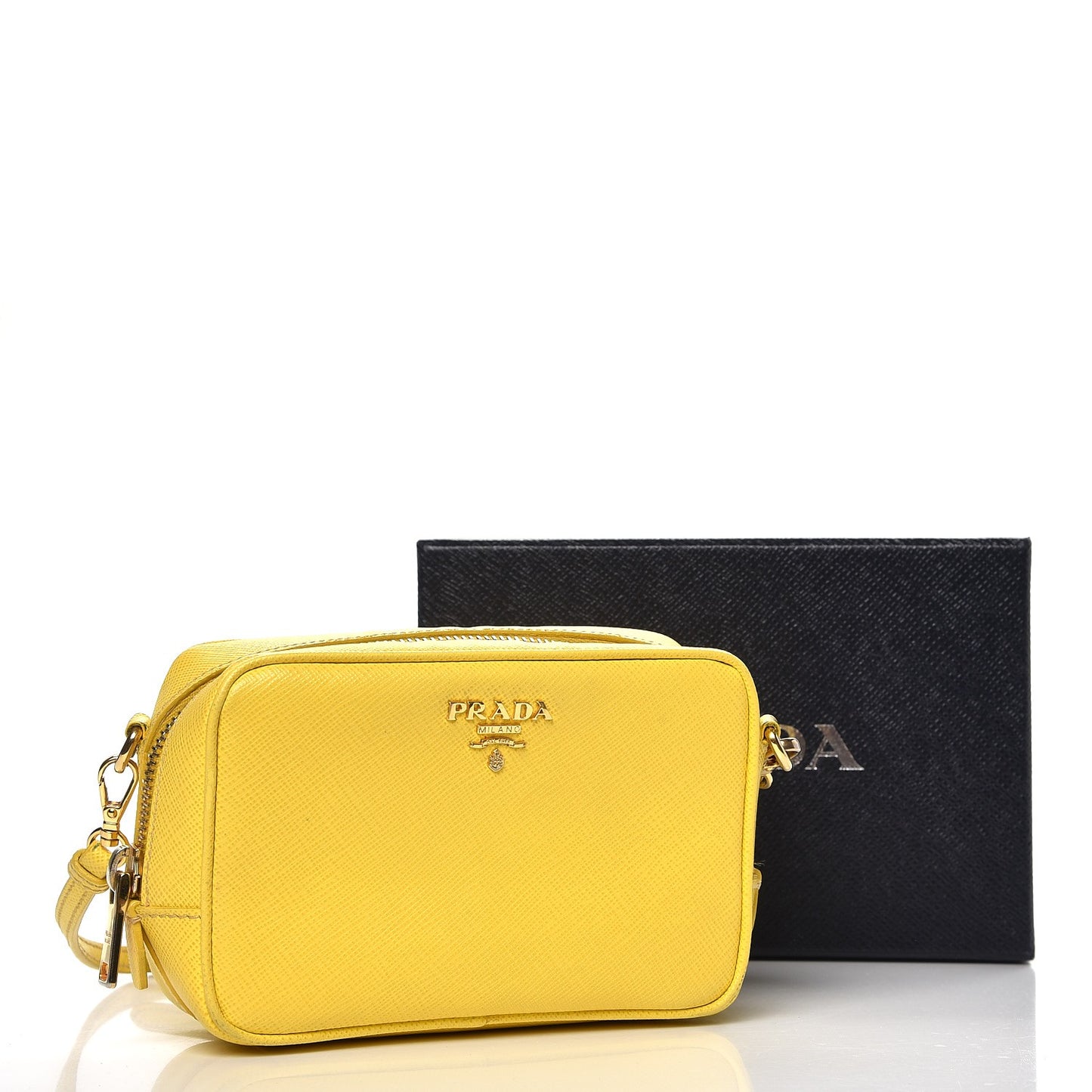 Saffiano Mini Camera Crossbody Bag Ocra