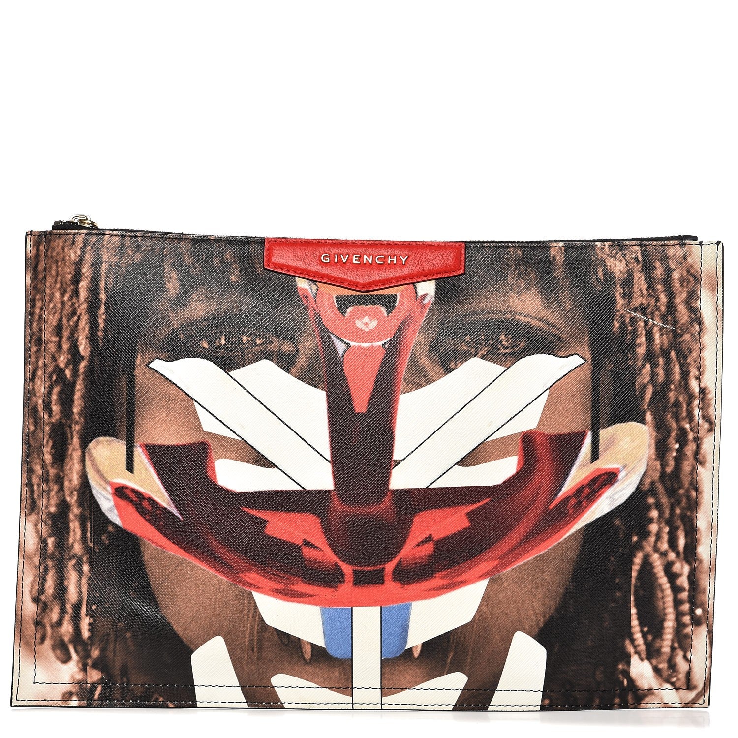 Givenchy Coated Canvas Tribal Girl Print Large Antigona Pouch 1 of 12