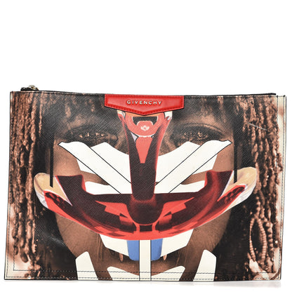 Givenchy Coated Canvas Tribal Girl Print Large Antigona Pouch 1 of 12