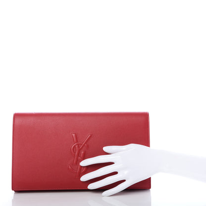 Saint Laurent Calfskin Monogram Large Belle De Jour Clutch Red 2 of 6
