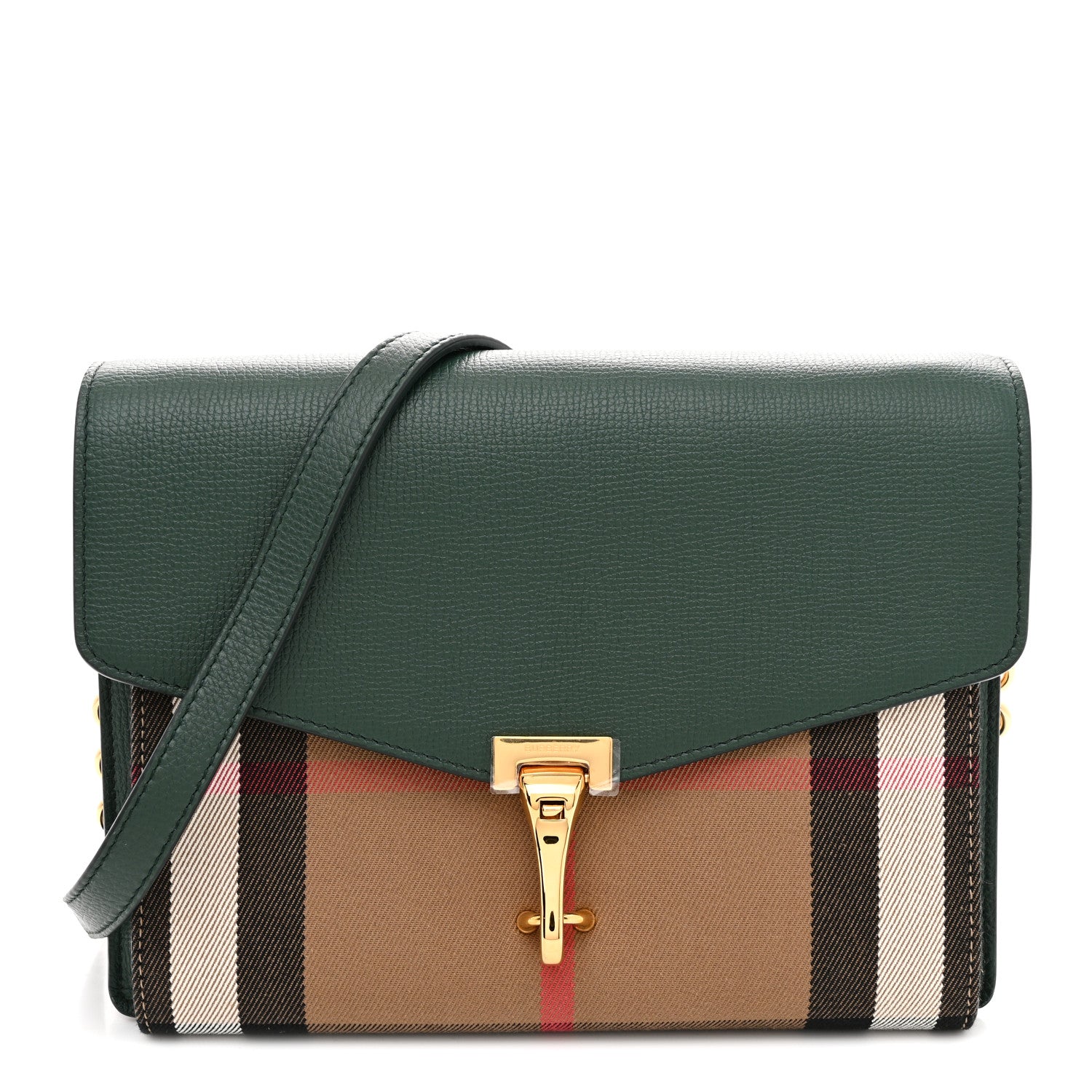 Burberry Derby Calfskin House Check Small Macken Crossbody Bag Vintage Green 1 of 10