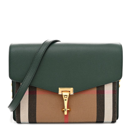 Burberry Derby Calfskin House Check Small Macken Crossbody Bag Vintage Green 1 of 10