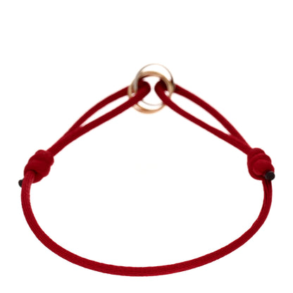 Cartier 18K Pink Yellow White Gold Trinity Cord Bracelet Red 2 of 4
