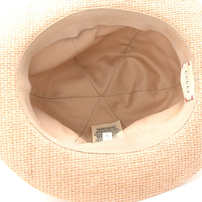 Gucci Straw Grosgrain Wide Brim Hat L Black 7 of 11