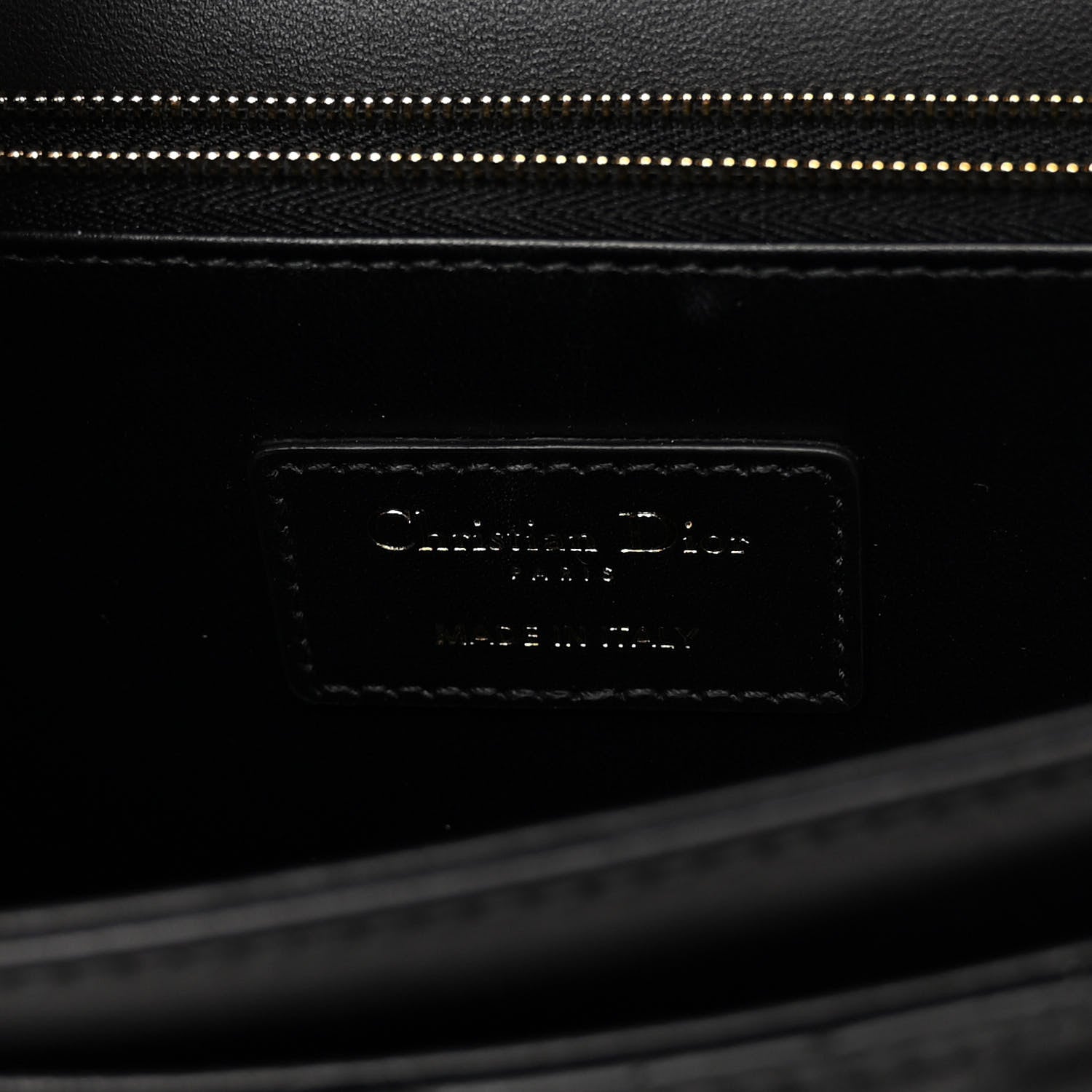 Christian Dior CHRISTIAN DIOR Lambskin Cannage Miss Dior Chain Pouch Black 6 of 9