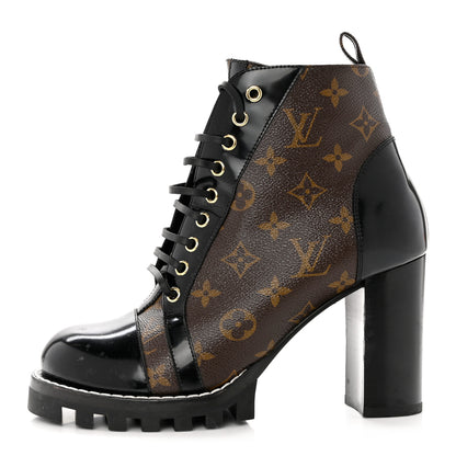 Louis Vuitton Patent Calfskin Monogram Star Trail Ankle Boots 40.5 Black 1 of 7
