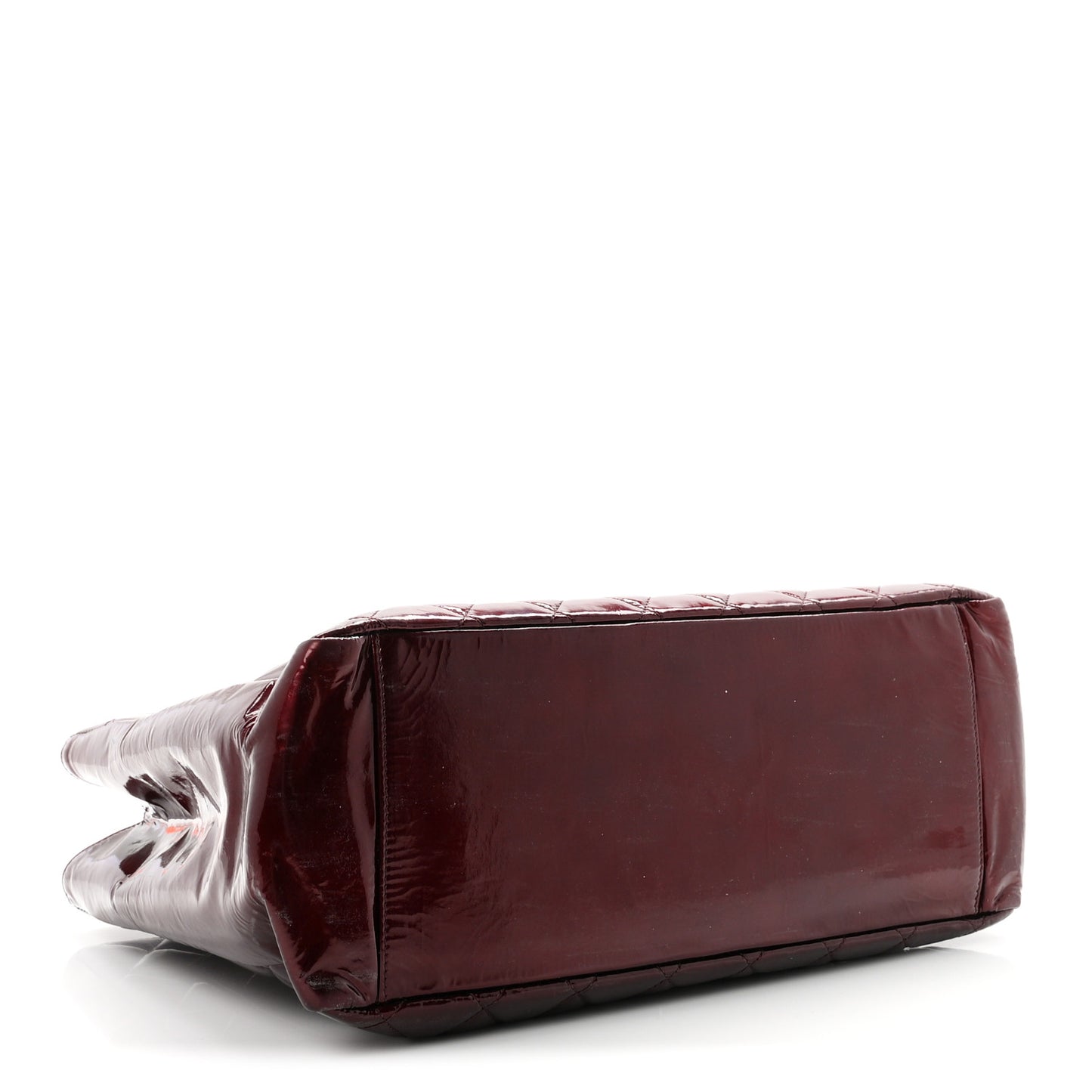 Patent Quilted Grand Shopping Tote GST Dark Bordeaux