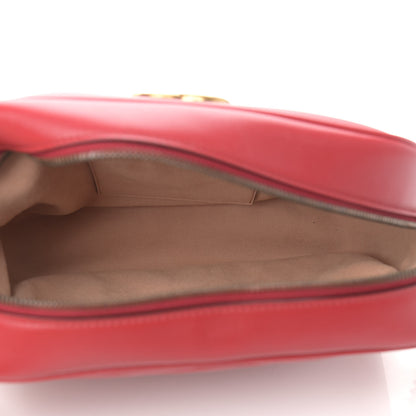 Gucci Calfskin Matelasse Medium GG Marmont Chain Shoulder Bag Hibiscus Red 5 of 9