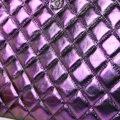 Chanel Iridescent Crumpled Calfskin CC Ripples Medium Cosmetic Case Purple 11 of 12