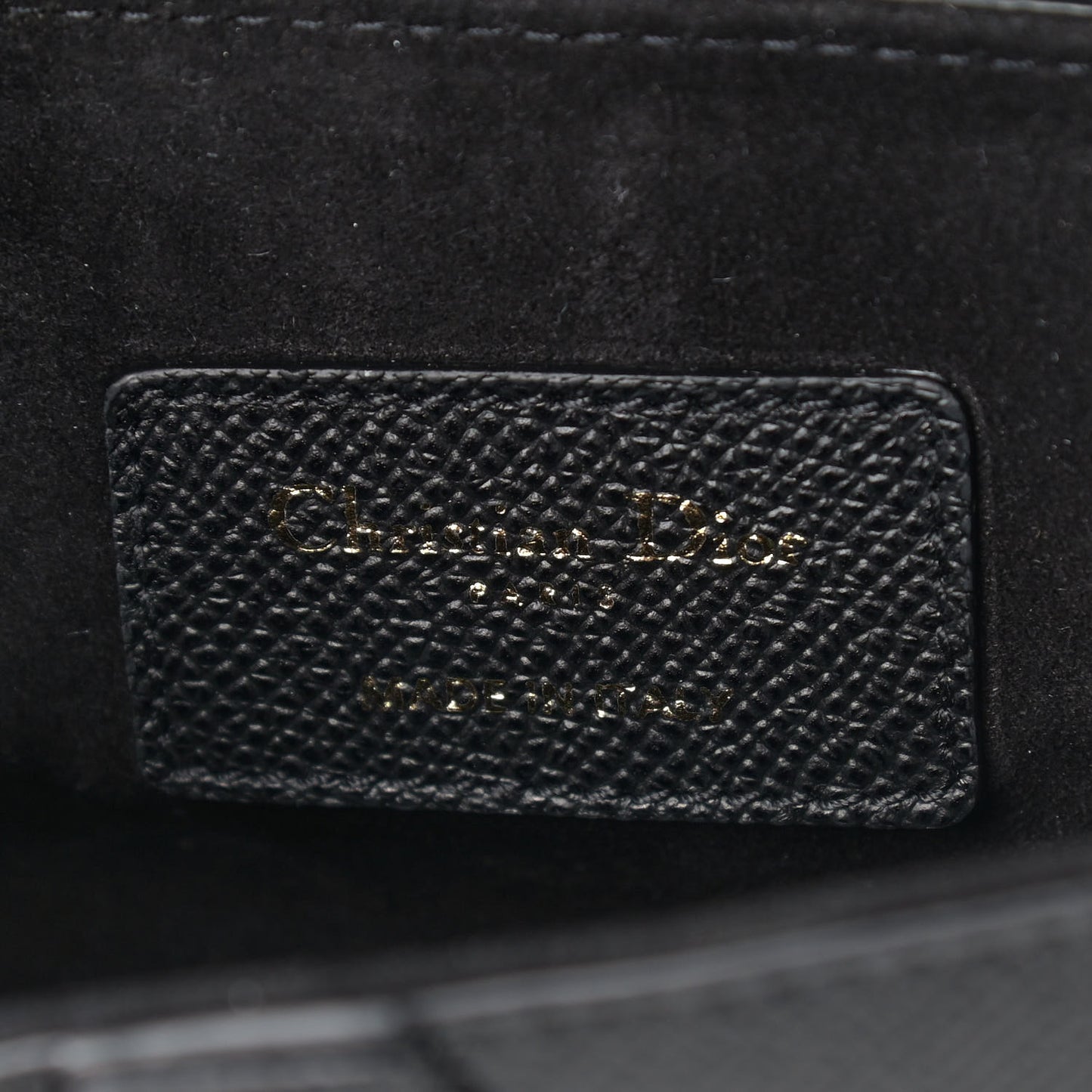 Grained Calfskin Mini Saddle Bag Black