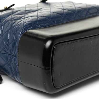 Chanel Aged Calfskin Quilted Large Gabrielle Shopping Tote Navy Black 9 of 25