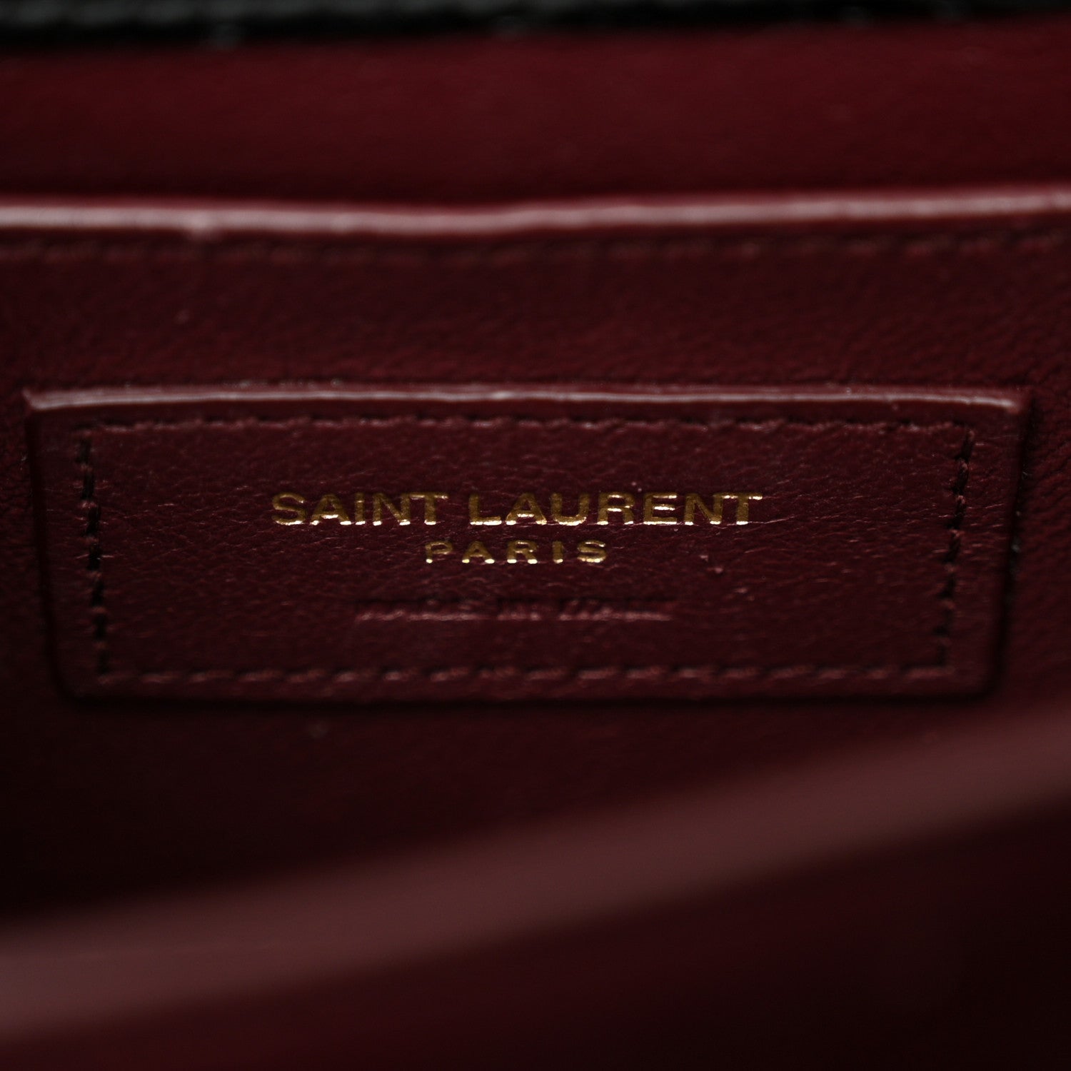 Saint Laurent Calfskin Crocodile Embossed Mini Classic Monogram Cassandra Top Handle Black 6 of 10