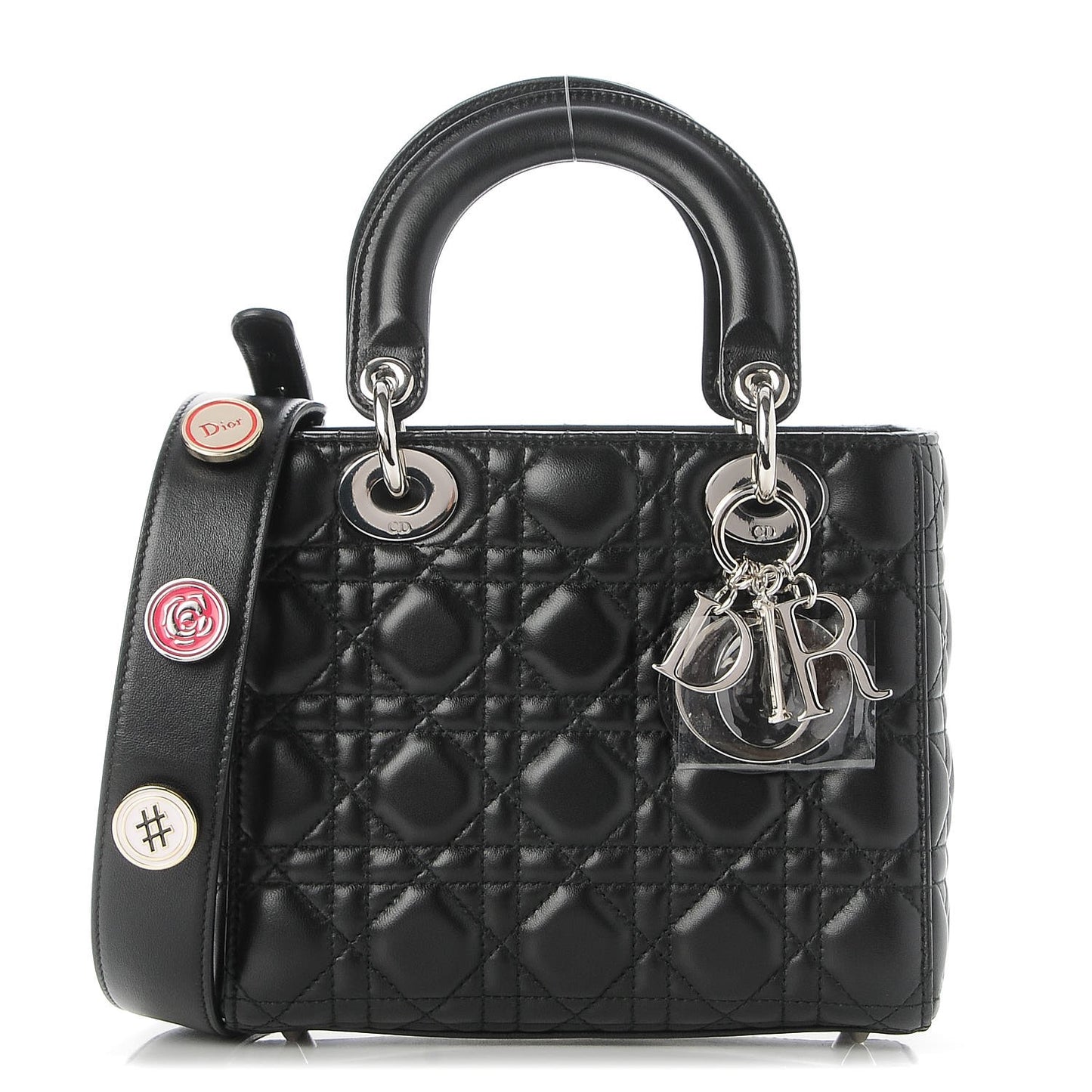 Lambskin Cannage Small Lucky Badges My Lady Dior Black