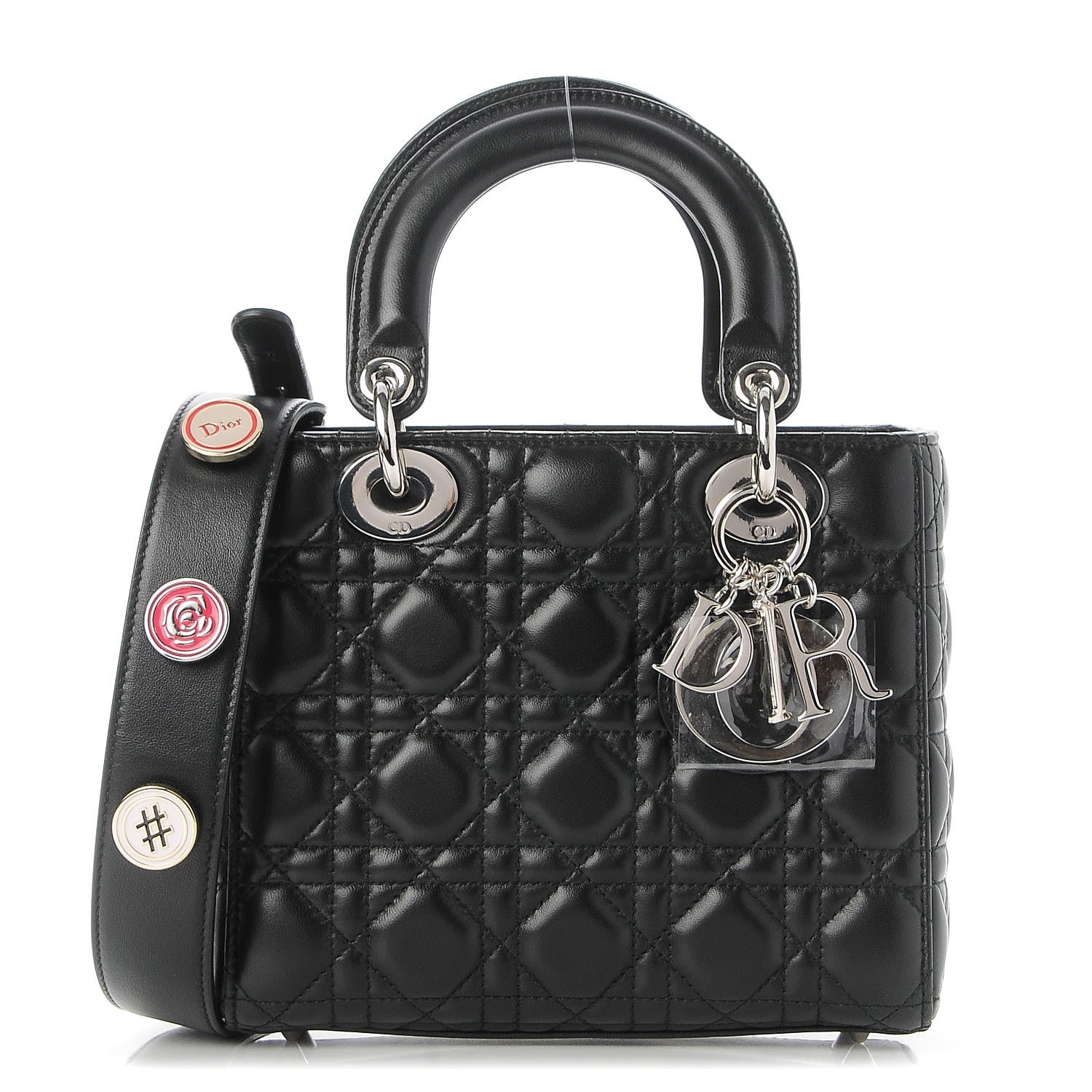 Christian Dior Lambskin Cannage Small Lucky Badges My Lady Dior Black 1 of 10