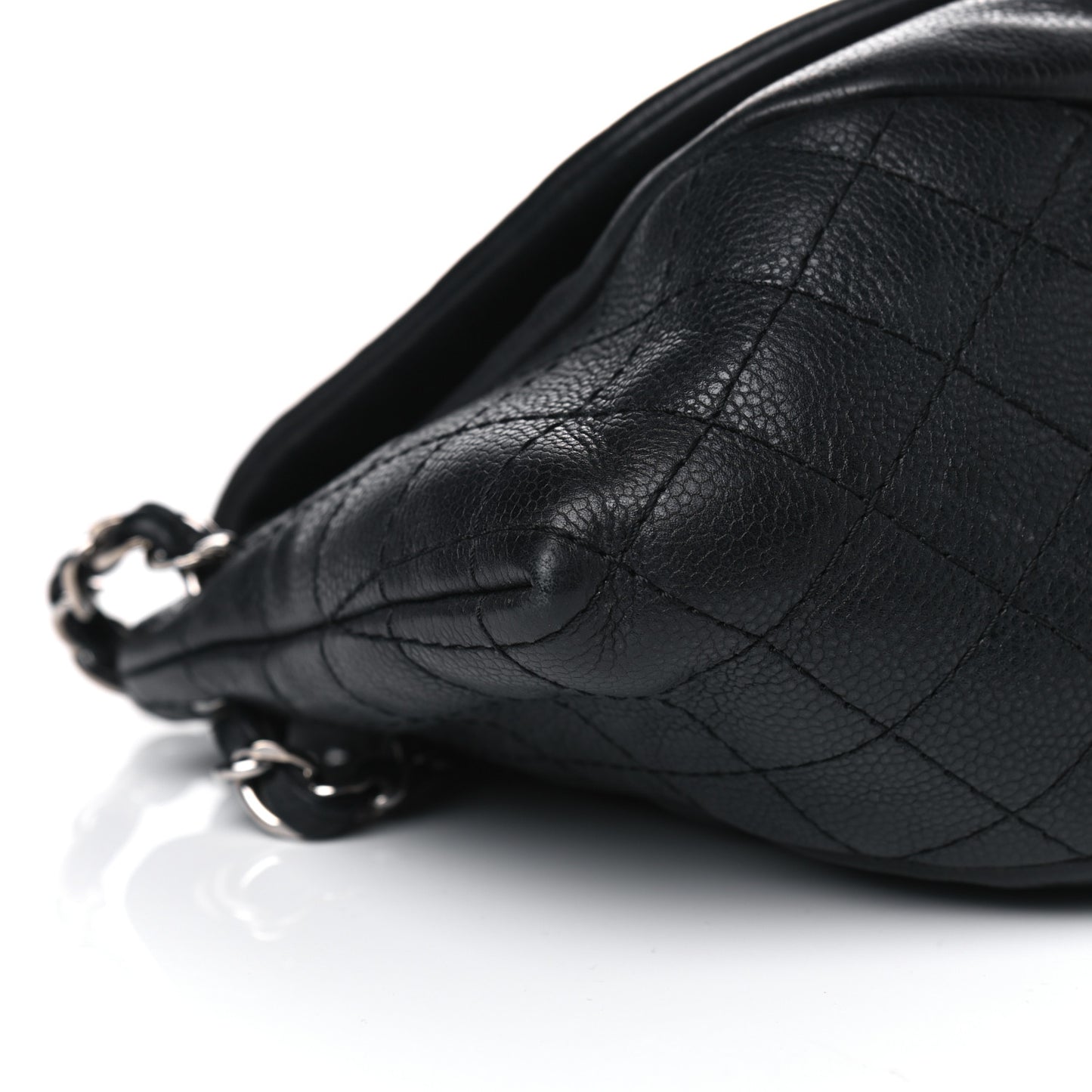 Caviar Half Moon Large Flap Black