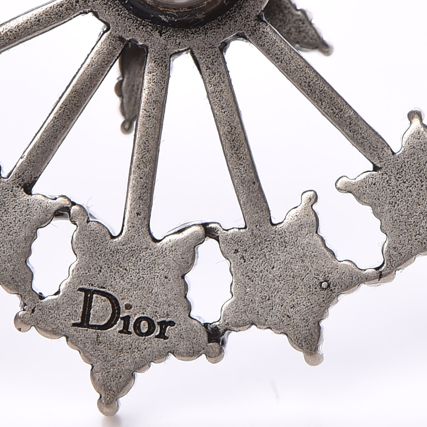 Christian Dior Crystal Pearl Star Earrings 4 of 5