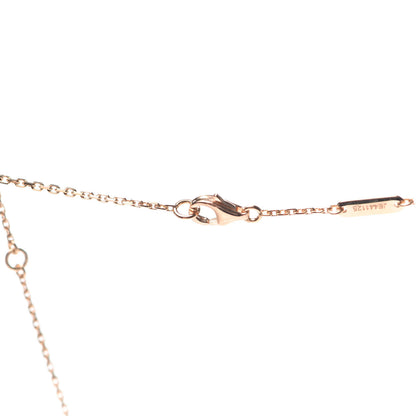 Van Cleef & Arpels 18K Rose Gold Diamond Pink Porcelain Vintage Alhambra Pendant Necklace 6 of 6