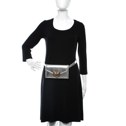 Dolce & Gabbana Metallic Agnello Vitello Devotion Belt Bag Silver 2 of 9