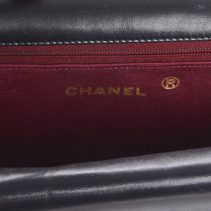 Chanel Lambskin Quilted Medium Round Double Flap Black 8 of 10