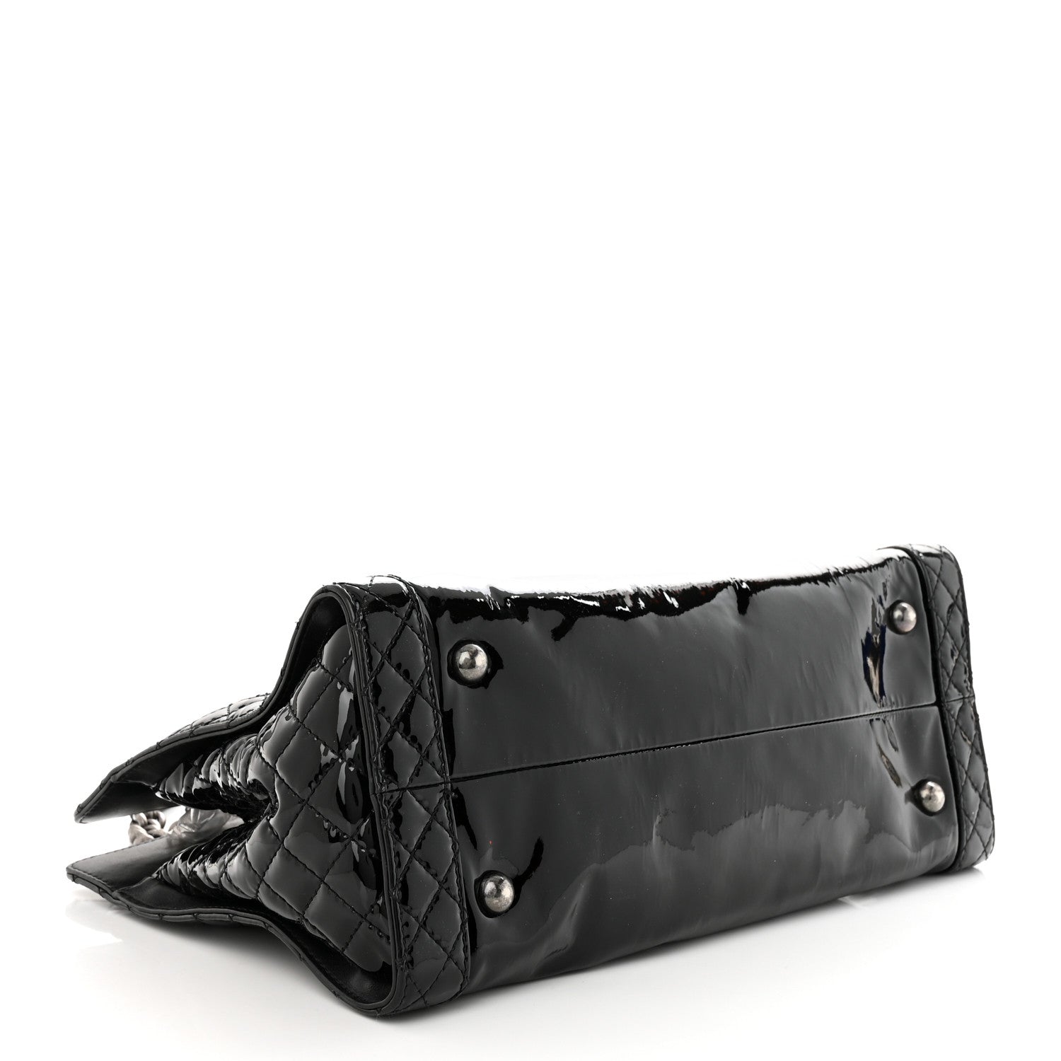 Chanel Patent Quilted Reverso Boy Tote Black 4 of 11